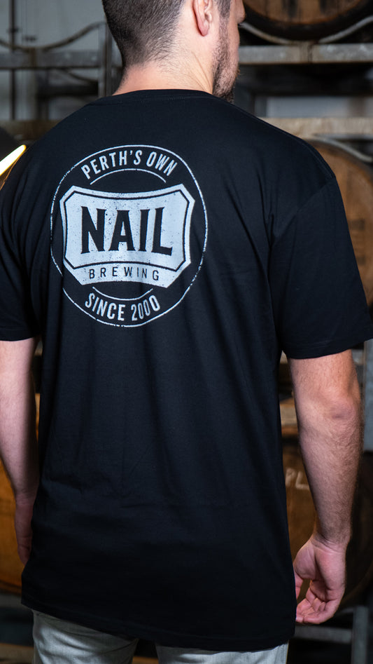 Nail Black t shirt (grey logo)