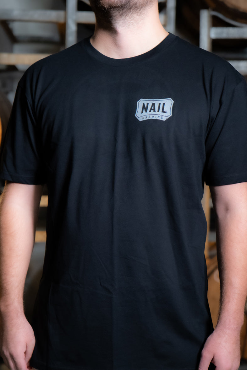 Nail Black t shirt (grey logo)