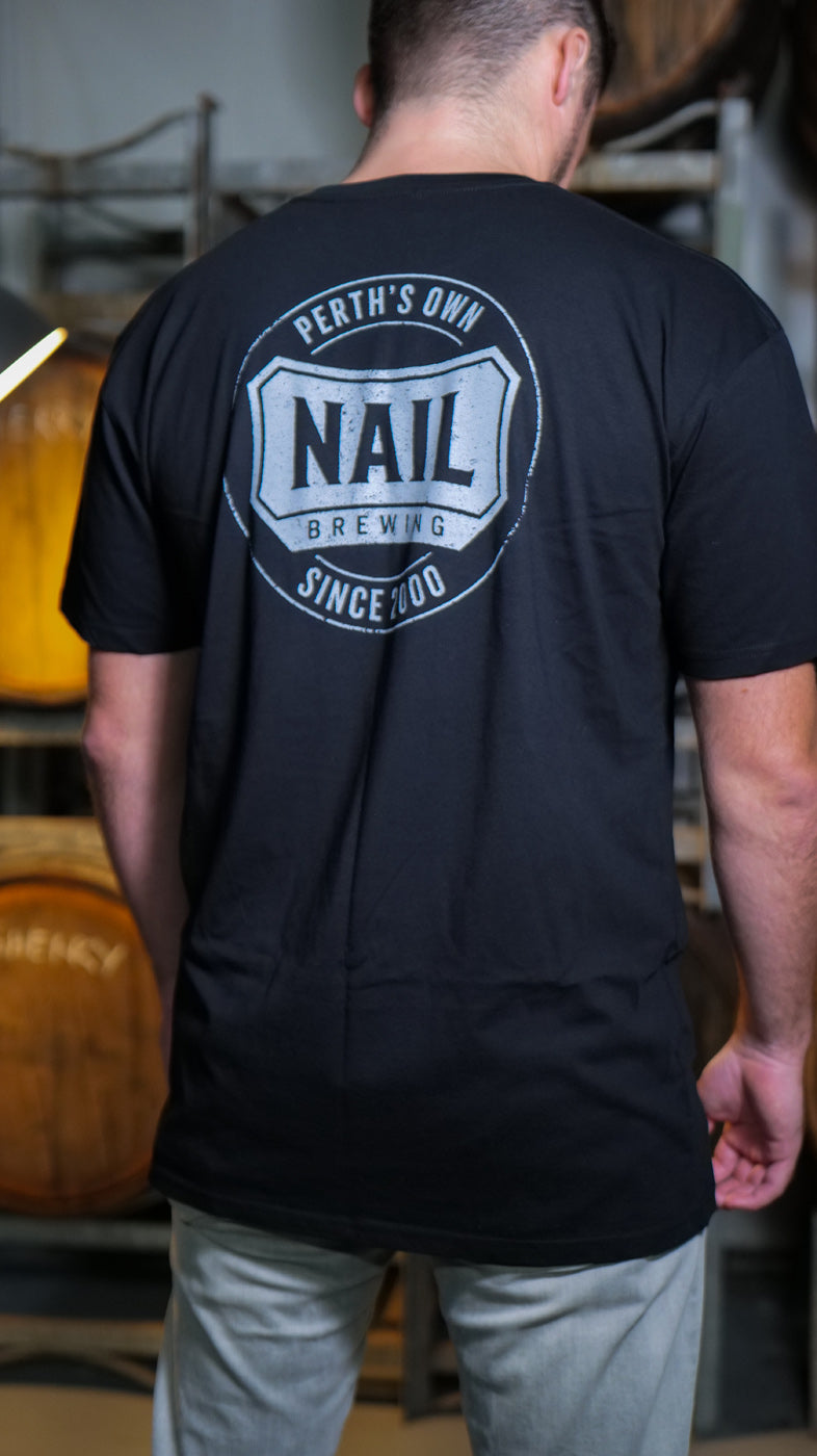 Nail Black t shirt (grey logo)