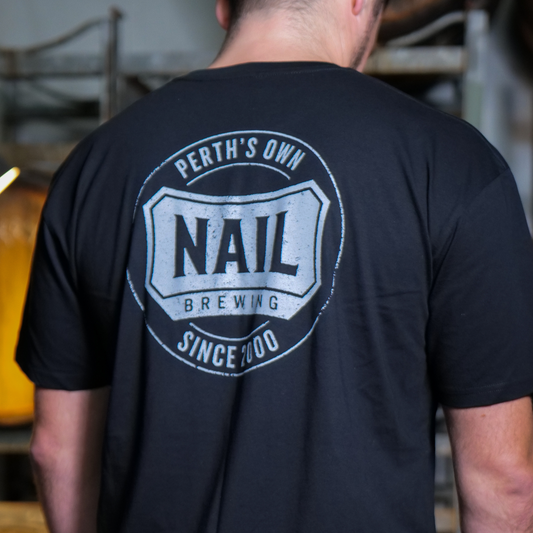 Nail Black t shirt (grey logo)